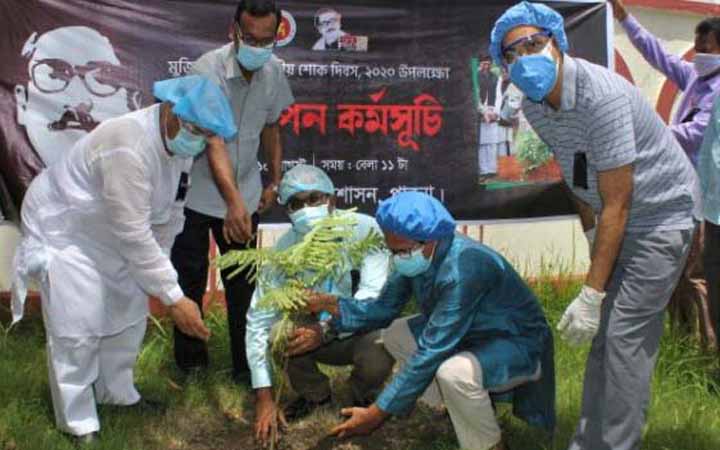 পাবনা জেলা প্রশাসনের উদ্যোগে বৃক্ষরোপণ