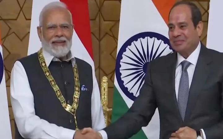 মোদিকে মিসরের সর্বোচ্চ সম্মাননা দিলেন সিসি