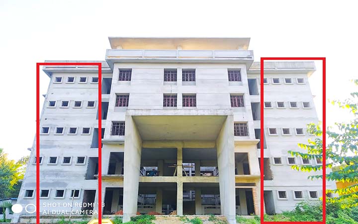 ​দৃষ্টিকটু নকশায় কুবির বঙ্গবন্ধু হল