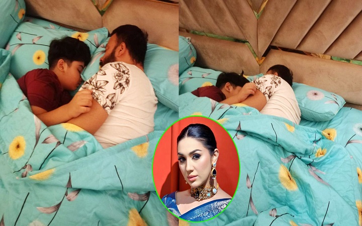 বাবা-ছেলের ঘুমানোর ছবি প্রকাশ করে যা বললেন অপু বিশ্বাস