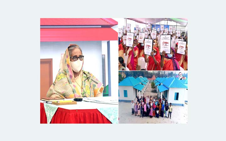 মুজিববর্ষে দেশের সকল গৃহহীনকে ঘর করে দেওয়ার অঙ্গীকার পুণর্ব্যক্ত প্রধানমন্ত্রীর