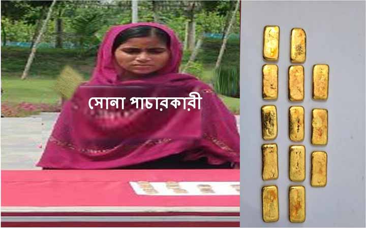 বেনাপোলে নারী স্বর্ণ পাচারকারীর কাছে মিলল ১৩পিস স্বর্ণেরবার